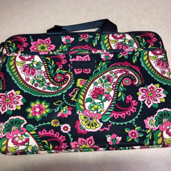 Vera Bradley PETAL PAISLEY Neoprene Laptop Computer Bag Zip Close Retired 15” - Picture 1 of 5